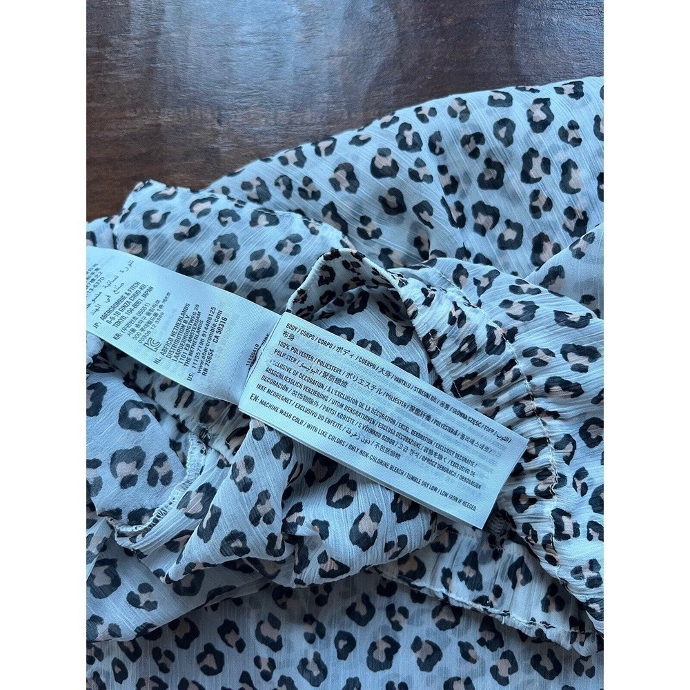 NWT Abercrombie And Fitch Sheet Cheetah Print Pull On High Low Skirt Size XS - Picture 8 of 8